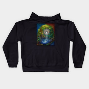 Rhythm of Renewal: Embracing the Life-Force of Waterfall Art Kids Hoodie